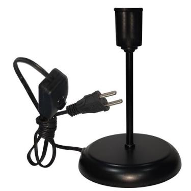 Imagem de Luminária de Mesa Abajur Classic Preto Use Lâmpada E27 LED - Jota Ilum