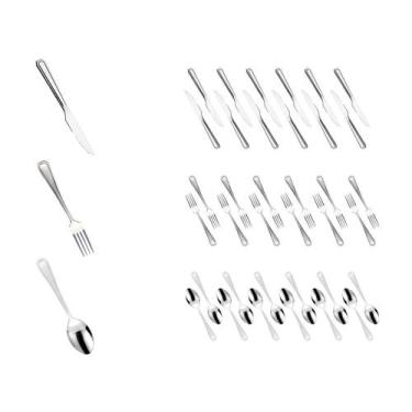 Imagem de Jogo Faqueiro 36 Peças Aço Inox Casa /Restaurante / Bar - Em casa tem,