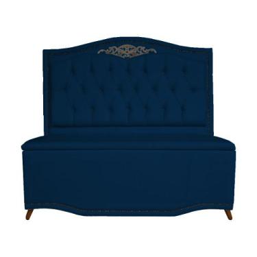 Imagem de Kit Cabecaira + Calçadeira Para Cama Box Casal King - Suede - Sv Decor