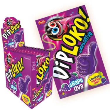 Imagem de Pirulito Explosivo Dip Loko Boom Uva 15X11G - Danilla - Danilla Foods