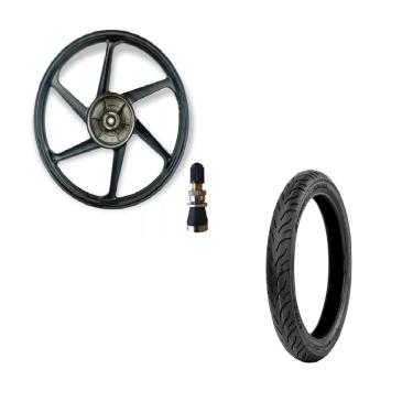 Imagem de Roda Liga Leve Titan 150 160 6 Palitos+pneu Vipal 90/90-18 Tl + Bico