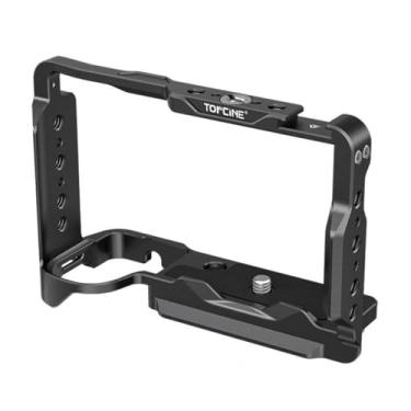 Imagem de Topcine Gaiola ZVE10 II compatível com câmera Sony Alpha ZV-E10 II com suporte para sapata fria NATO Chute Arca placa inferior de liberação rápida