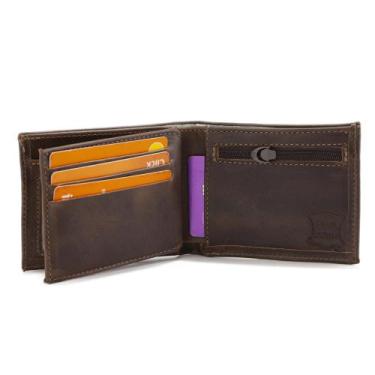 Imagem de Carteira de Couro Masculina  Porta CNH, Cartões e Dinheiro Documentos 