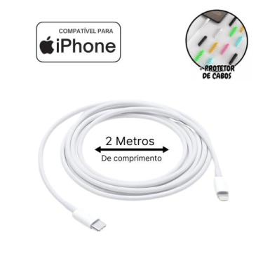 Imagem de Cabo Carregador Compativel iPhone 14 13 12 11 X Tipo C Lightning Refor