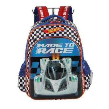Imagem de Mochila de Costas Luxcel Hotwheels Jacquard Azul-Masculino