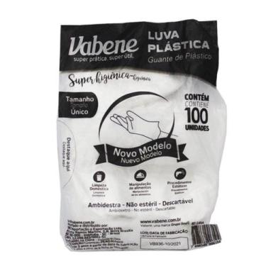 Imagem de Luva Plástica Tamanho Único 100 uni - Vabene