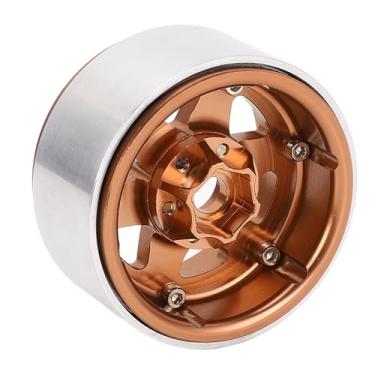 Imagem de Cubo de Roda de Escalada Rc, 4 Unidades, Liga de Alumínio Leve Rc Cubos de Roda de Metal Aro Rc Carro Atualização Peças Substituição para Scx10 (Marrom)