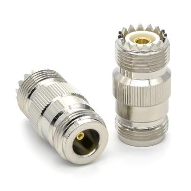 Imagem de Ahoaepy 2 peças de conector N para adaptador UHF, adaptador coaxial tipo N para SO239, conector N para PL259, conector coaxial fêmea para N fêmea PL259 UHF para LMA, cabo coaxial, antena, rádios WiFi