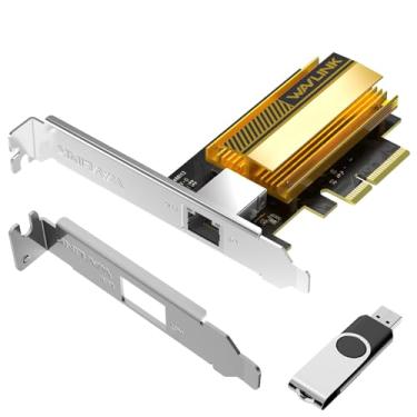 Imagem de WAVLINK Placa de rede PCIe 10G Base-T, adaptador Ethernet PCI Express 10000/5000/2500Mbps com controlador AQC113, placa de rede 10G para Windows 11/10 e Linux com suporte padrão/baixo perfil