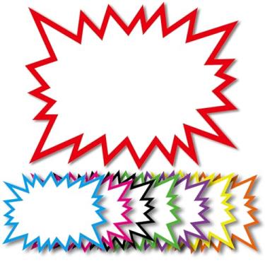 Imagem de Sinais neon fluorescentes, placas de recorte de estrela explosiva para varejo, placa de venda de garagem, suprimentos de venda de quintal, placas de preços, decorações de cartaz (brilhante, 14 x 18