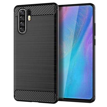 Imagem de Vavies Capa para Huawei P30 Pro, P 30 Pro VOGL29, capa de fibra de carbono, capa fina e macia de TPU com absorção de choque, à prova de choque, capa para celular para Huawei P30 Pro, preta