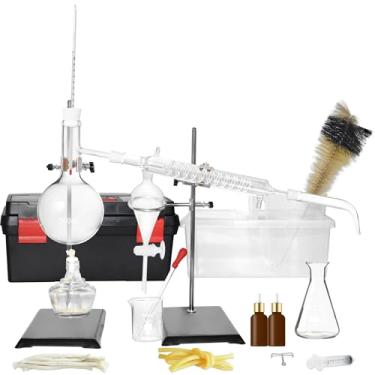 Imagem de Cherish XT Destilador Doméstico Destilando para Fazer Seu Próprio Óleo Essencial, Luar, Kit de Vidraria de Laboratório de Química de Destilador de Álcool, Destilação de Vidro, Aparelho de Destilação K