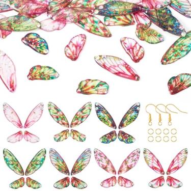 Imagem de Beadthoven 68 peças DIY kit de fabricação de brincos de borboleta asas de borboleta, berloques boêmios, asas de fada, borboletas coloridas com ganchos de brinco para fazer joias, kits de iniciantes,