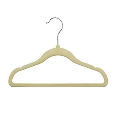 Imagem de Kit 05 Cabides Aveludados Bege Cream Infantil  - Jolitex