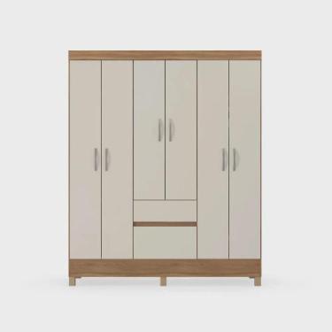 Imagem de Guarda-Roupa Demobile Flash II 6 Portas 2 Gavetas, Amendola Off White