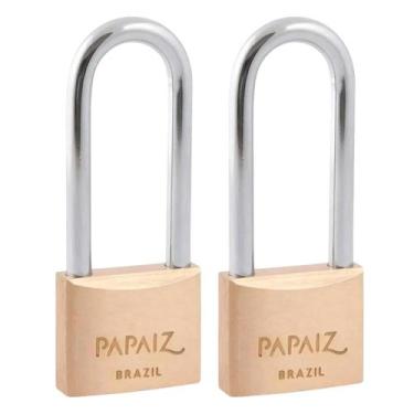 Imagem de 2 Cadeado Em Latão Com Haste Longa Cr 35 X 50 Mm - Papaiz