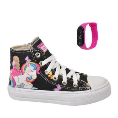 Imagem de Tênis Infantil Feminino Unicórnio Sereia Menina Botinha Cano Alto Club