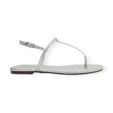 Imagem de Sandália Rasteira Feminina Anacapri Slim Prata-Feminino