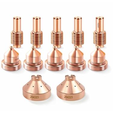 Imagem de 204323 Drag Shields 204325 Pontas 192047 Eletrodos para Miller Spectrum 625 ICE40 C/T Hobart AirForce 625 consumíveis de tocha de corte de plasma (PK12)