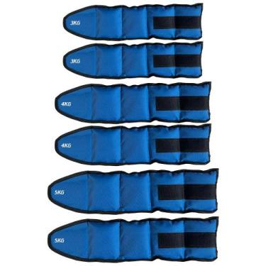 Imagem de Kit 3 Pares de Caneleira de Peso Para Perna de 3kg 4kg 5kg Rosa Reforç