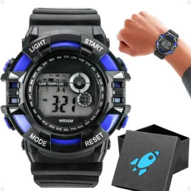 Imagem de Relogio Digital Criança Silicone Menino Infantil + Caixa data silicone