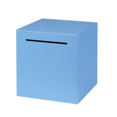 Imagem de Cofrinho para adultos e crianças, cofrinho de aço inoxidável deve quebrar para abrir, cofrinho de metal inquebrável para economizar dinheiro e moedas, 12 cm (azul)