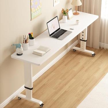 Imagem de Mesa de cama, mesa sobreposta com rodas de 360°, mesa móvel, mesa sobre a cama com perna de metal resistente, mesa de computador de jantar, para sala de estar, quarto, hospital