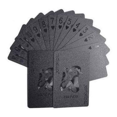 Imagem de Baralho Preto Dollar Poker Cartas Jogos Prova D`Água