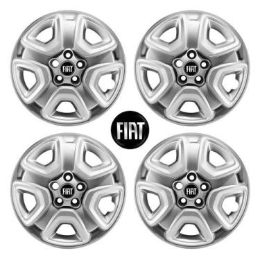 Imagem de Jogo Calota Aro 16 Nova Fiat Toro 2021 2022 + Emblema Preto - GRID