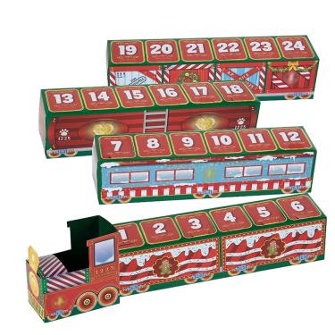 Imagem de Conjunto de brinquedos de trem de papel de Natal com contage
