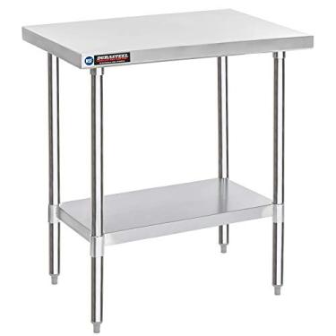 Imagem de DuraSteel Mesa de preparação de aço inoxidável 30 x 36 – bancada de trabalho NSF com prateleira embaixo da prateleira – suporte de metal para forno de pizza ao ar livre – para lavanderia, cozinha