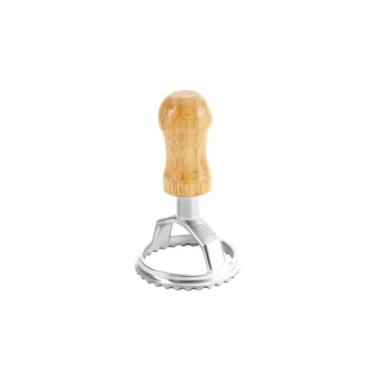 Imagem de Cortador de Massa Biscoito Ravioli Redondo Aluminio Madeira - MIMO