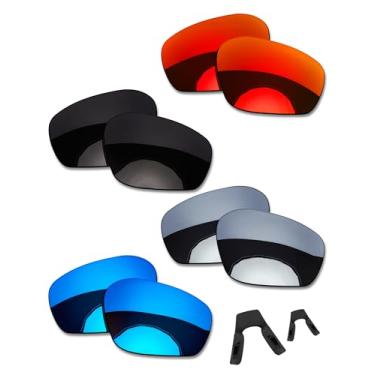 Imagem de OOWLIT 4 pares de lentes de óculos de sol e almofadas de nariz de substituição compatíveis com Oakley Field Jacket OO9402-64 mm polarizado
