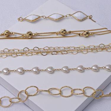 Imagem de Mix com 5 Pulseiras Folheadas a Ouro - Ralifla Semijoias