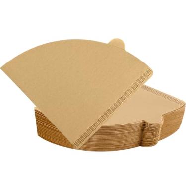 Imagem de Filtros de café, filtros de café em cone tamanho 02, 1-4 xícaras, 200 unidades, 2 filtros de cone para máquina de café despejar e gotejar, marrom natural não branqueado