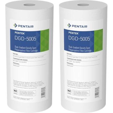 Imagem de Pentair Pentek DGD-5005 Filtro de água azul grande, substituição de cartucho de filtro de sedimentos para toda a casa, 25,4 cm x 11,4 cm, 5 mícrons, pacote com 2