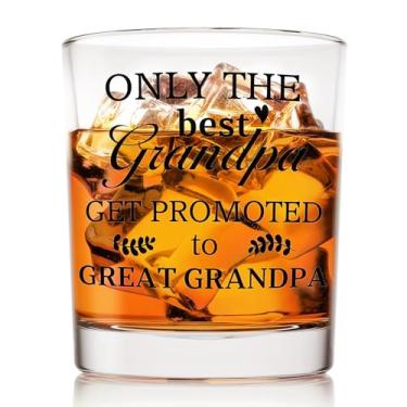 Imagem de Voatok Promoted to Great Grandpa Copos de uísque 283 g, presentes de anúncio de bebê para o Dia dos Pais Copos de pedras à moda antiga para homens bebendo bourbon escocês coquetel licor vodka