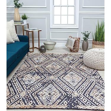 Imagem de Rugs America GA10A Tapete de área de carvão boêmio diamante diamante de carvão vegetal, 5'0 x 3'0 cm, ideal para sala de estar, quarto, sala de jantar e mais