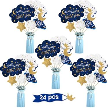 Imagem de 24 peças de palitos Twinkle Twinkle Little Star para decoração de festa de aniversário, chá de bebê, artigos de festa de aniversário