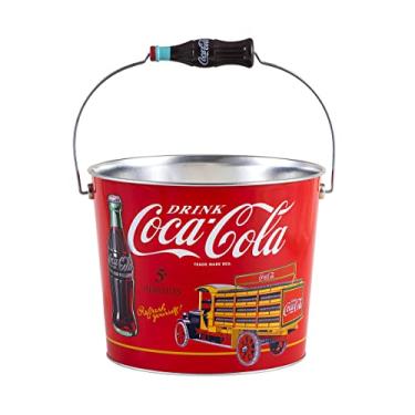 Imagem de Coca-Cola Balde grande para bebidas com alça de garrafa de coca, vermelho (773317-12)