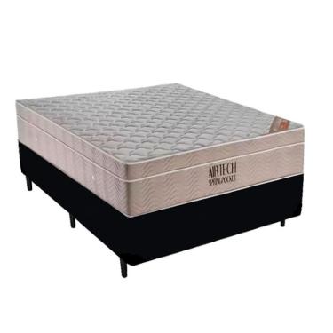 Imagem de Conjunto Box Solteiro Com Colchão E Base Preto E Bege