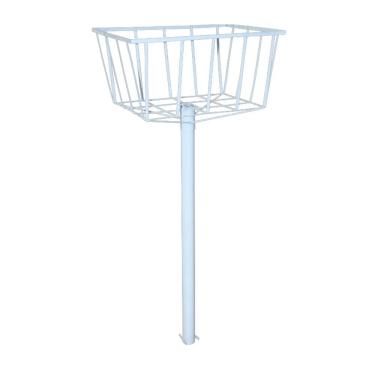 Imagem de Lixeira De Rua Calçada Parque Cesto Fundo Branca 129X60X45Cm