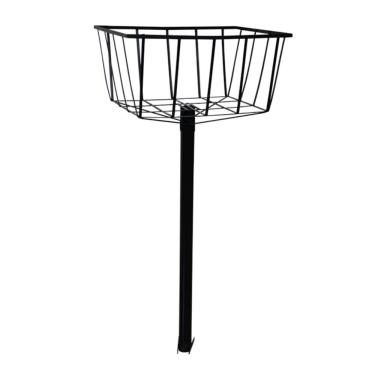 Imagem de Lixeira De Rua Calçada Parque Cesto Fundo Preta 129X60X45Cm