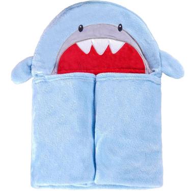 Imagem de Manta Bebê Com Capuz Flannel Com Aplique E Bordado 75X90