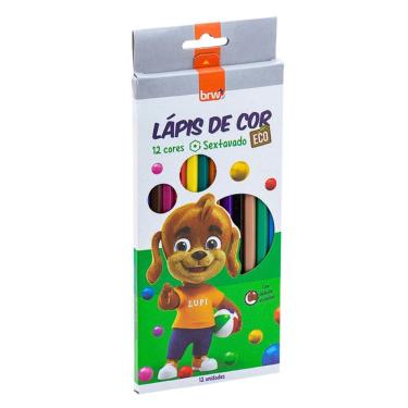 Imagem de Lápis De Cor 12 Cores Sextavado Eco Brw