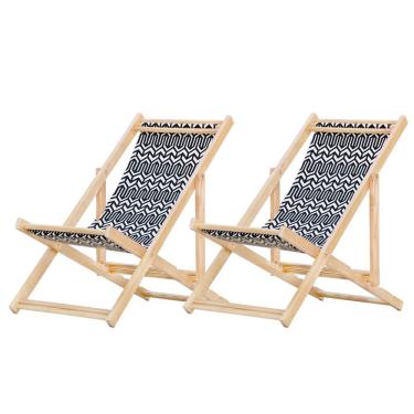 Imagem de Kit 2 Cadeira Espreguiçadeira Dobrável S-b-retro