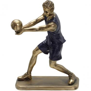 Imagem de Estatueta Decorativa Jogador Vôlei Escultura Em Resina 23cm
