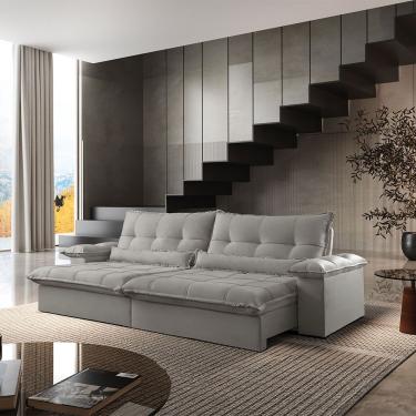 Imagem de Sofá Vega 02 Módulos De 120cm Br 25cm Meu Sofá Online A230 Linho Cinza
