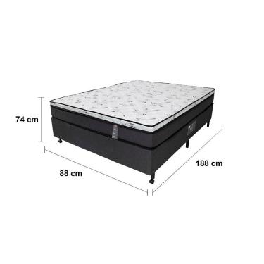 Imagem de Cama Box Solteiro Castor Selle P Dupla + Colchão Com Molejo Marrom Com Bege