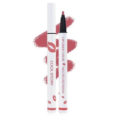Imagem de YUANLI Caneta Marcadora Lip Stain, Delineador E Batom 2 Em 1, Cor Matte À Prova D'Água De Longa Duração Para Mulheres, Lápis Líquido Hidratante 24 Horas - 07